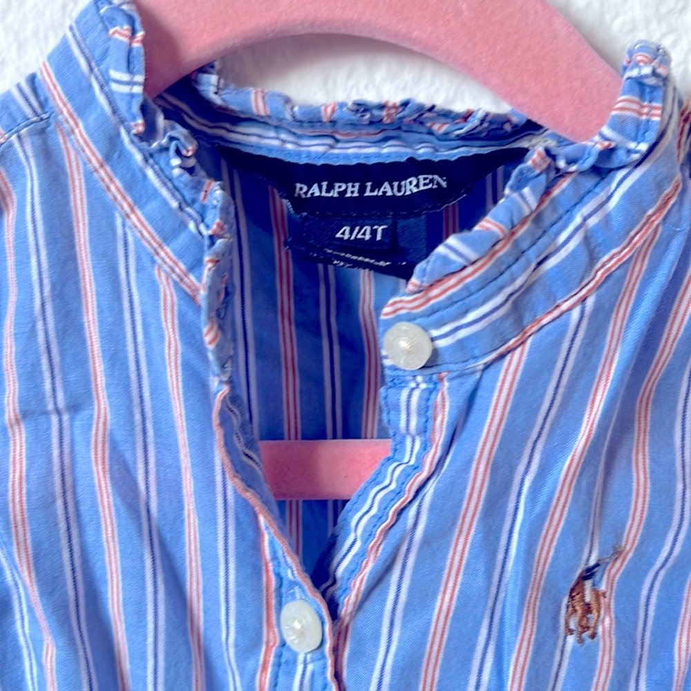 EUC Ralph Lauren Shirt with ruffle edges